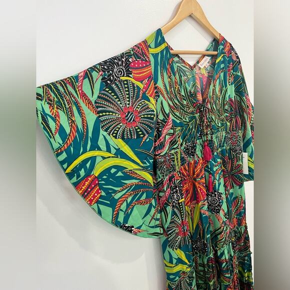 NEW Anthropologie Boemo Tropical Maxi Dress M Resort Vacation Glam - Picture 5 of 11